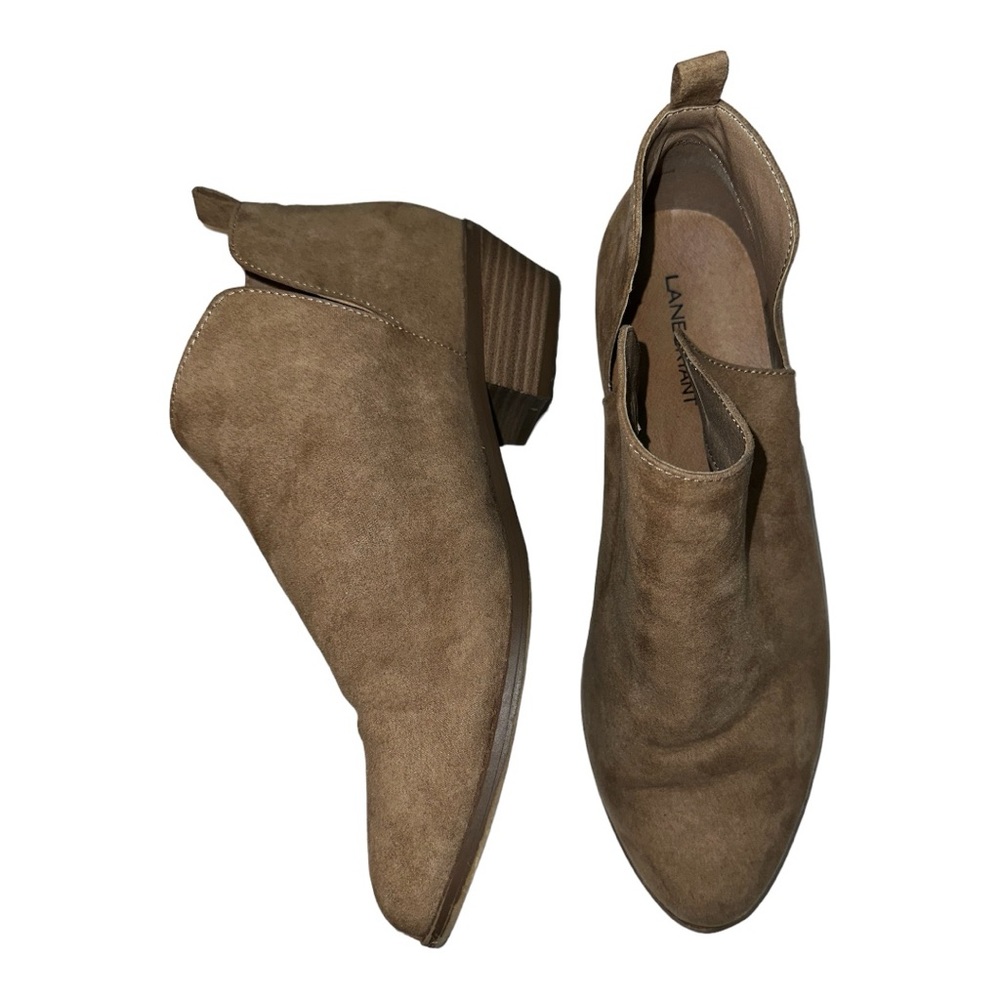 LANE BRYANT Dream Cloud Side Dip Ankle Bootie Tan Size 10 Wide